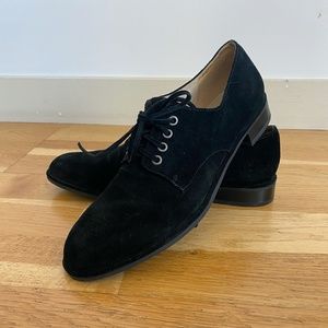 Via Spiga Black Suede Oxford Shoes